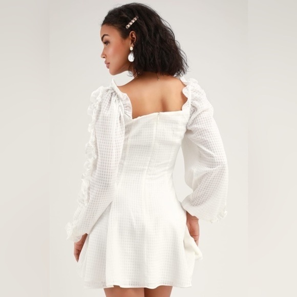 C/MEO Collective Perfect Part White Ruffled Long Sleeve Mini Dress - Picture 5 of 12